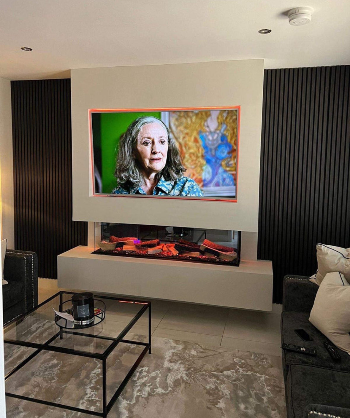 Jet black acoustic panels