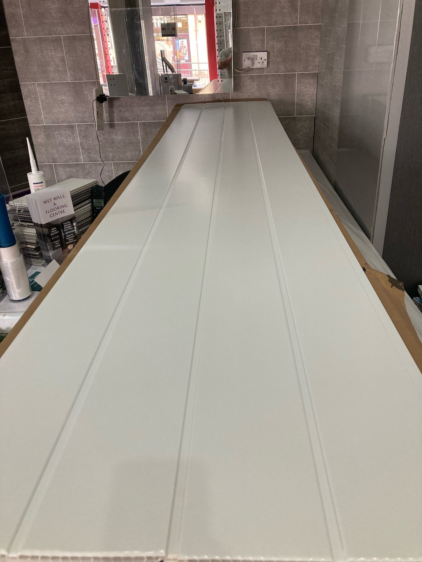 Ceiling panels white strip white