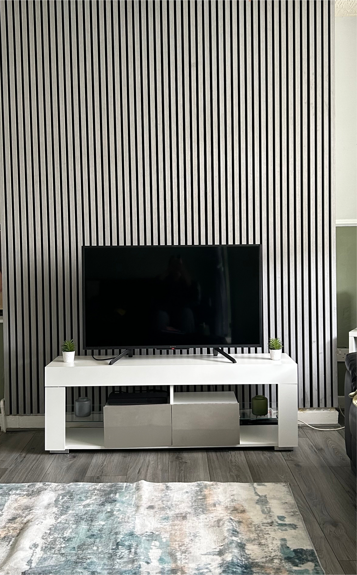 Acoustic Slat Wall Dark Grey Oak