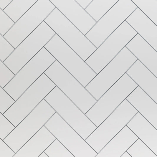 Herringbone white 10mm matt