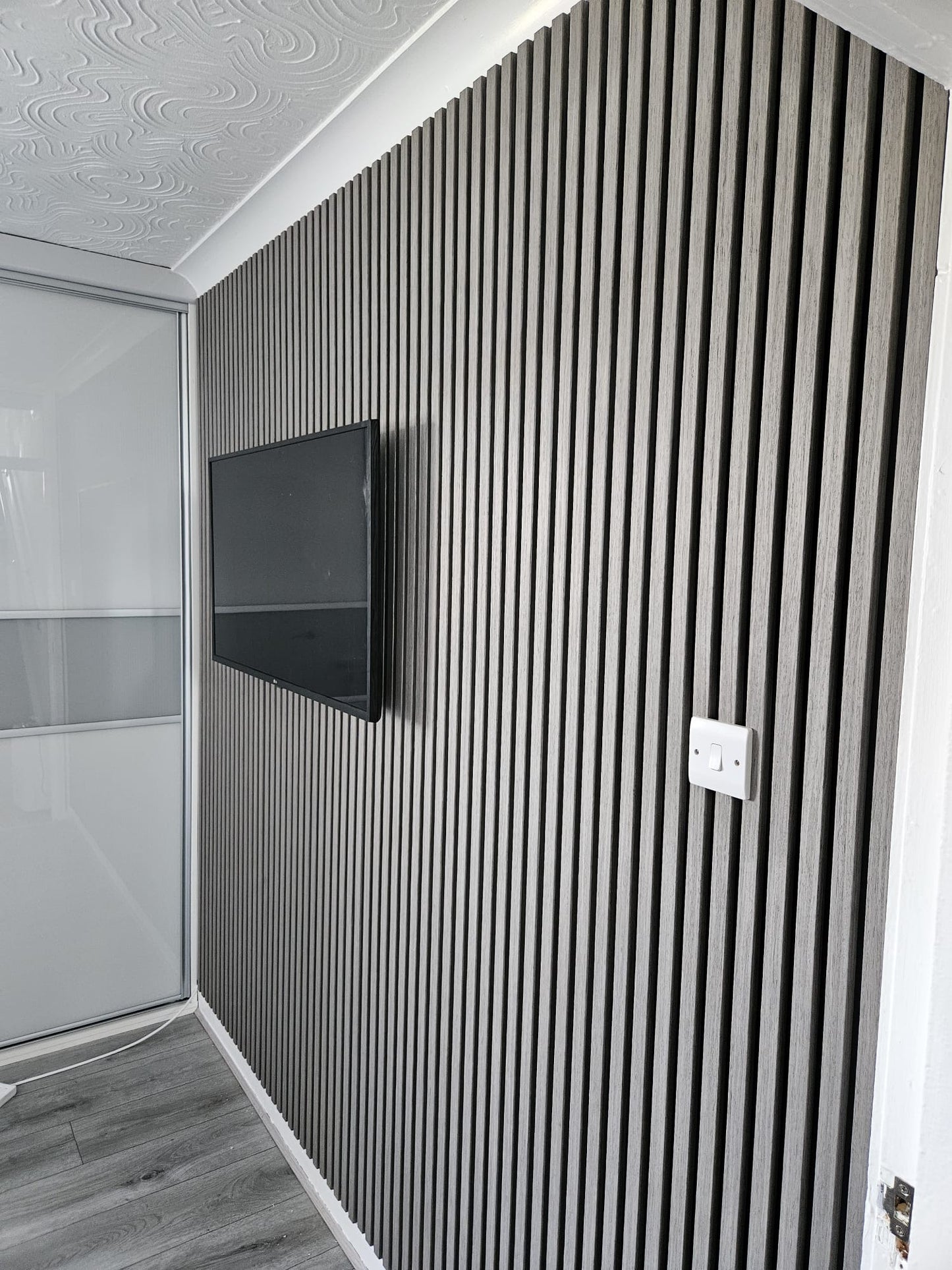 Acoustic Slat Wall Dark Grey Oak