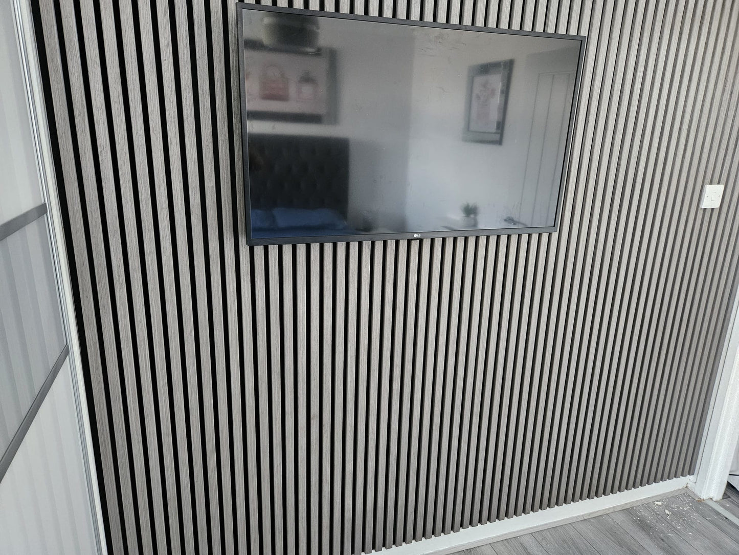 Acoustic Slat Wall Dark Grey Oak